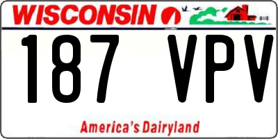WI license plate 187VPV