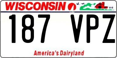 WI license plate 187VPZ