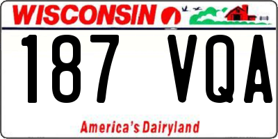 WI license plate 187VQA