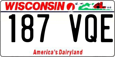 WI license plate 187VQE