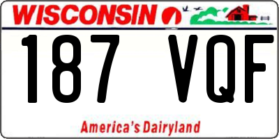 WI license plate 187VQF