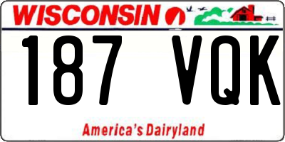WI license plate 187VQK