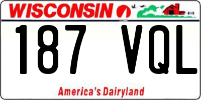 WI license plate 187VQL