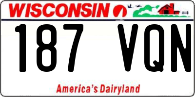WI license plate 187VQN