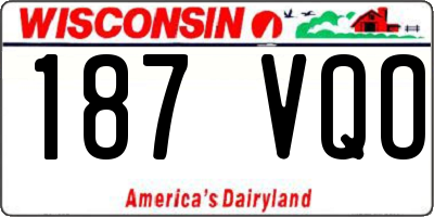 WI license plate 187VQO