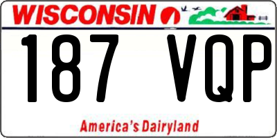 WI license plate 187VQP