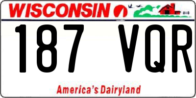 WI license plate 187VQR