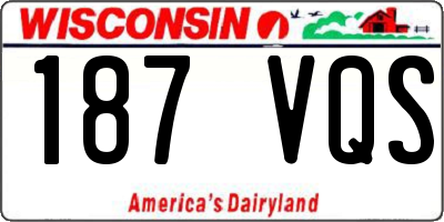 WI license plate 187VQS