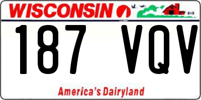 WI license plate 187VQV