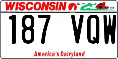 WI license plate 187VQW