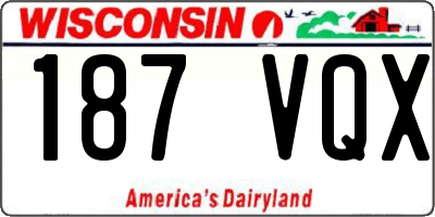 WI license plate 187VQX