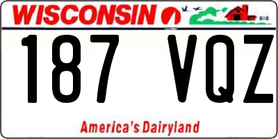 WI license plate 187VQZ