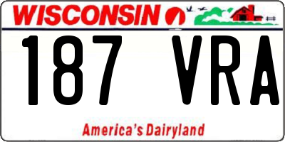 WI license plate 187VRA