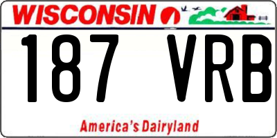 WI license plate 187VRB