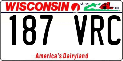 WI license plate 187VRC