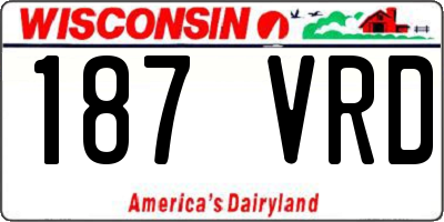 WI license plate 187VRD
