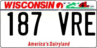 WI license plate 187VRE