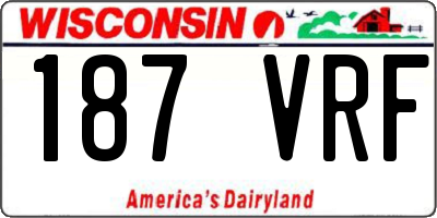 WI license plate 187VRF