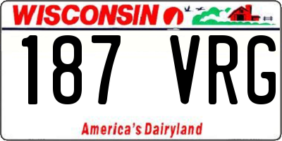 WI license plate 187VRG