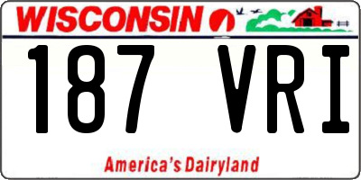 WI license plate 187VRI