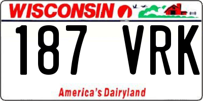 WI license plate 187VRK