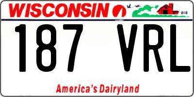 WI license plate 187VRL