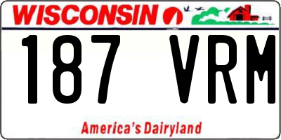WI license plate 187VRM