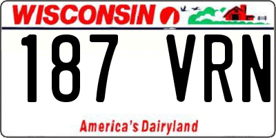 WI license plate 187VRN