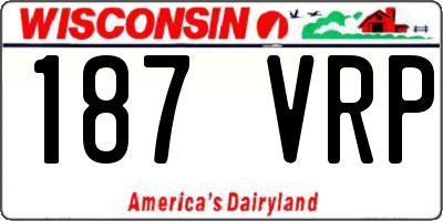 WI license plate 187VRP