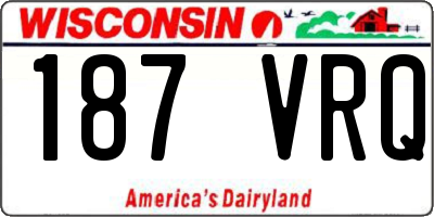 WI license plate 187VRQ