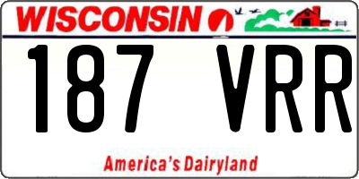 WI license plate 187VRR