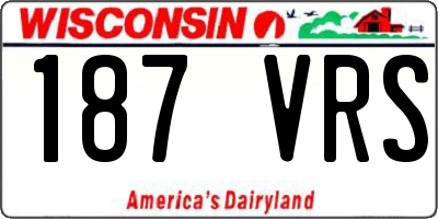 WI license plate 187VRS