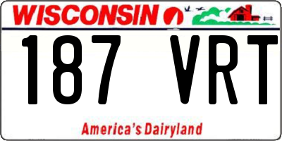 WI license plate 187VRT