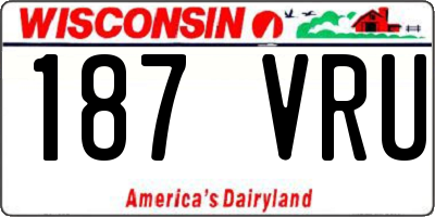 WI license plate 187VRU