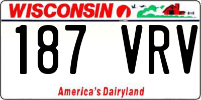 WI license plate 187VRV