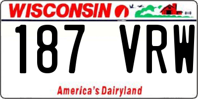 WI license plate 187VRW