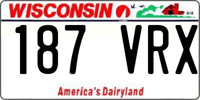 WI license plate 187VRX