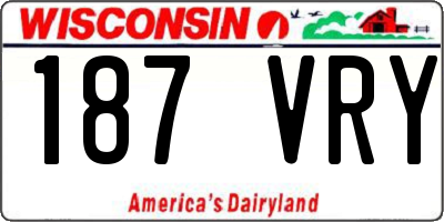 WI license plate 187VRY