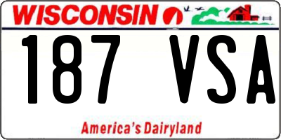 WI license plate 187VSA