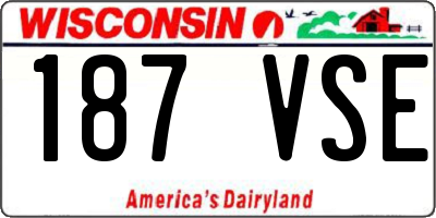 WI license plate 187VSE