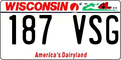 WI license plate 187VSG