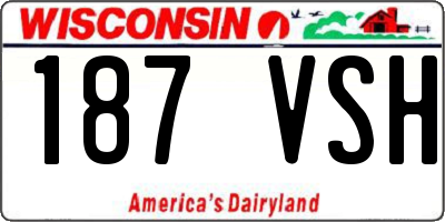 WI license plate 187VSH
