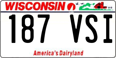 WI license plate 187VSI