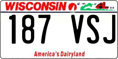 WI license plate 187VSJ