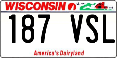 WI license plate 187VSL