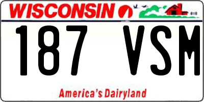 WI license plate 187VSM