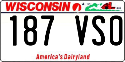 WI license plate 187VSO