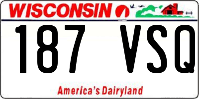WI license plate 187VSQ