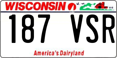 WI license plate 187VSR