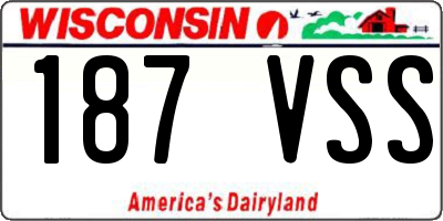 WI license plate 187VSS
